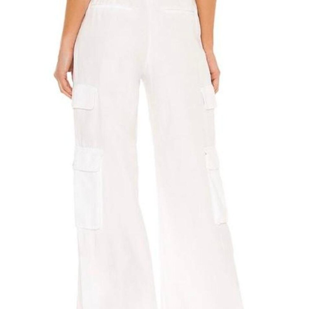Alice + Olivia Linen Blend Wide Leg Cargo Pants Size 4